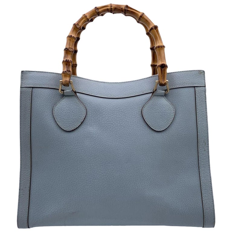 Gucci Vintage Light Blue Leather Princess Diana Bamboo Tote Bag at 1stDibs  | vintage diana tote, gucci diana blue, gucci diana bag blue