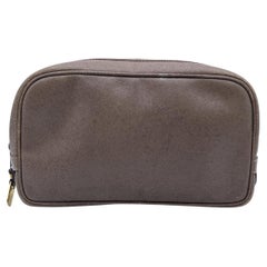 Gucci Vintage Light Brown Leather Cosmetic Case Pouch Bag