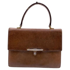 Gucci Vintage Light Brown Leather Handbag Top Handle Bag