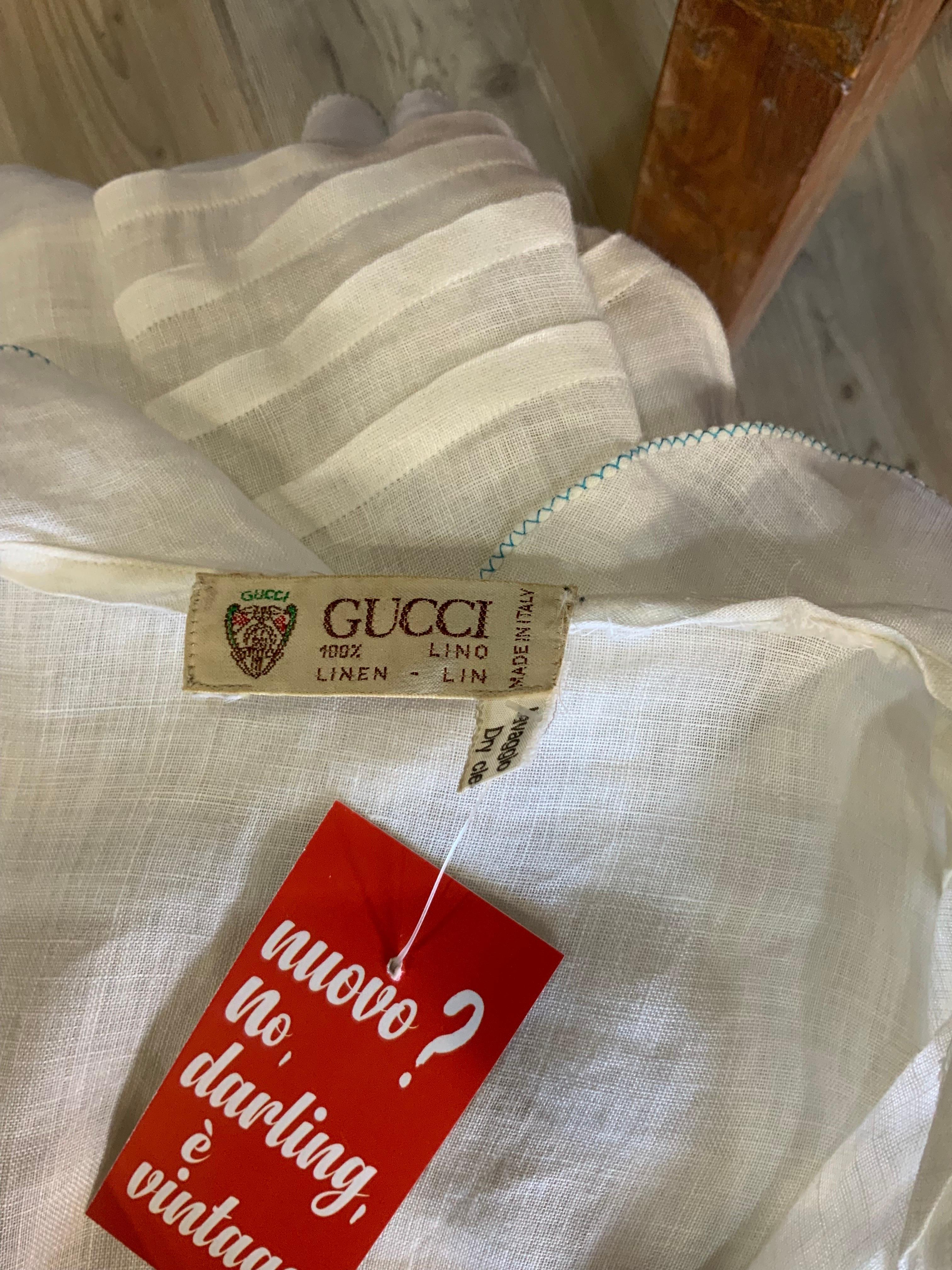 Gucci vintage linen shirt. For Sale 3