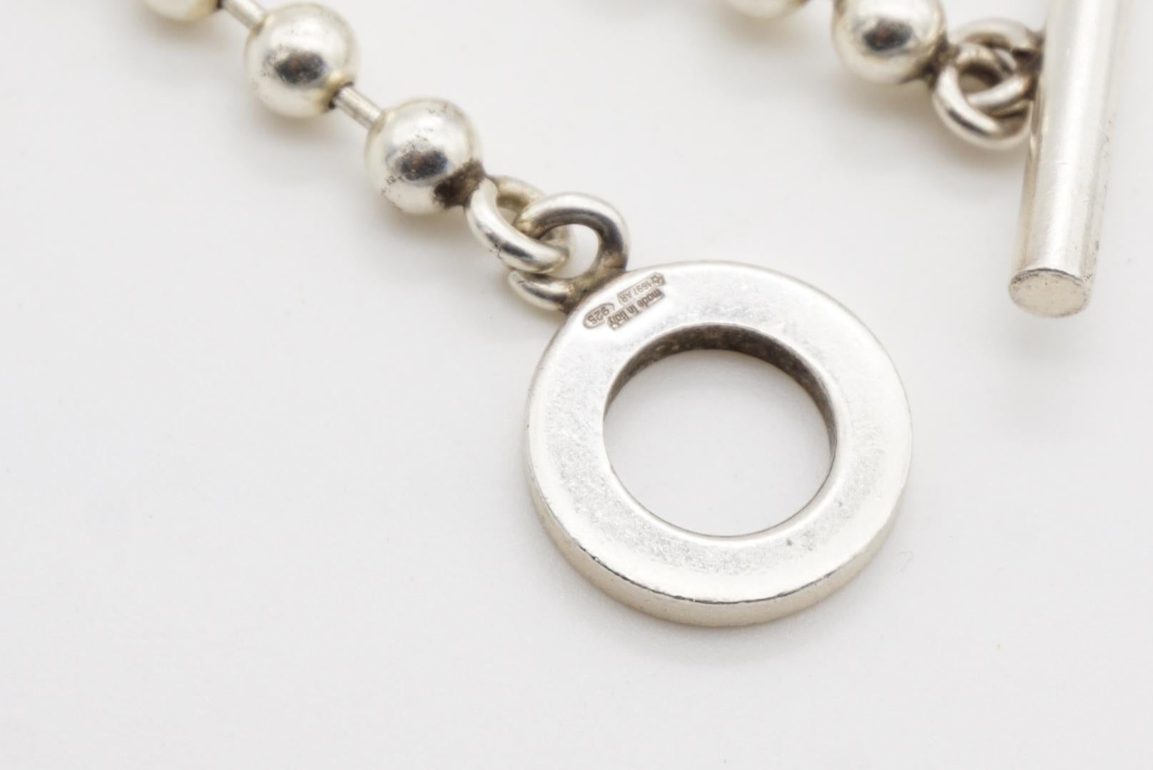 Gucci Vintage Logo Boule Circle Ball Dots Bracciale a Catena in Argento Sterling Taglia 24 in vendita 8