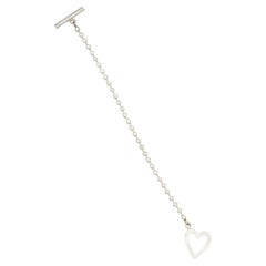 Gucci Vintage Logo Boule Heart Love Ball Dots Chain Sterling Silver Bracelet