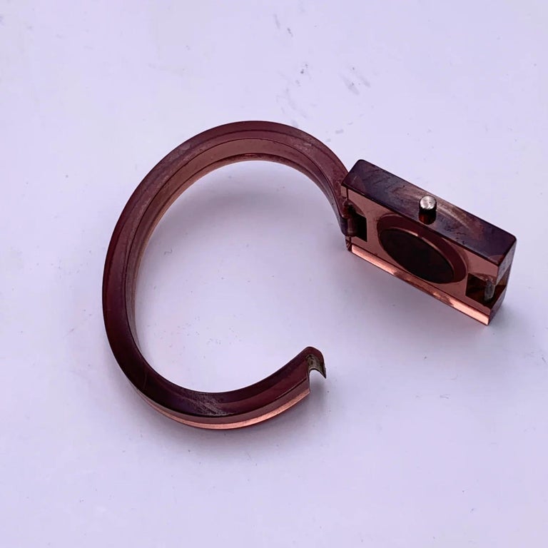 Gucci Vintage Manual Wind Nude Plexi Rare Wrist Watch Bangle at 1stDibs