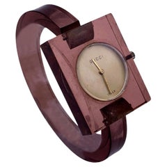 Gucci Vintage Manual Wind Nude Plexi Rare Wrist Watch Bangle