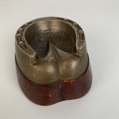 Gucci Vintage Metal and Leather Horse Hoof Ashtray