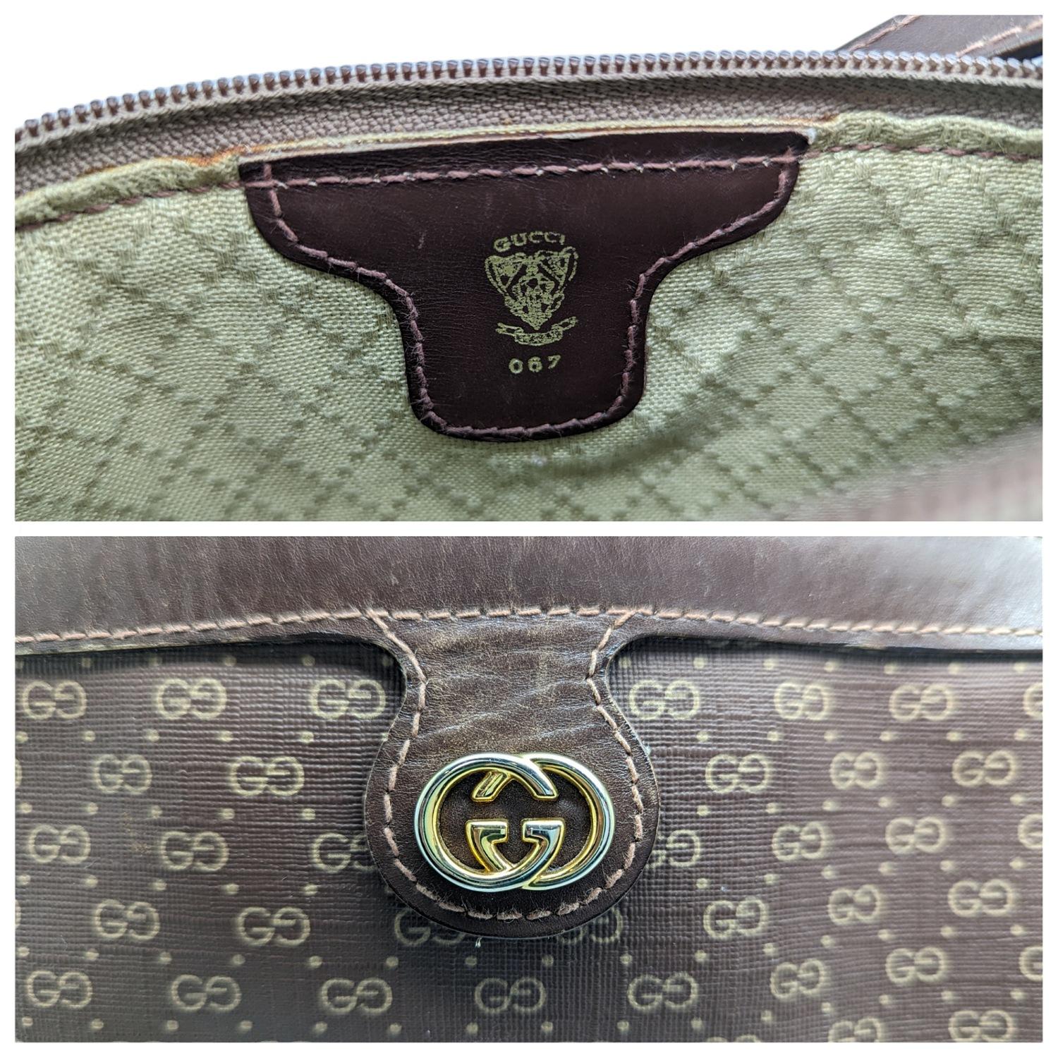 Gucci Vintage Micro GG Brown Crossbody Camera Bag For Sale 2