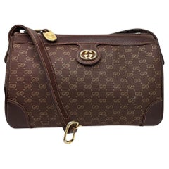 Gucci Vintage Micro GG Brown Crossbody Camera Bag