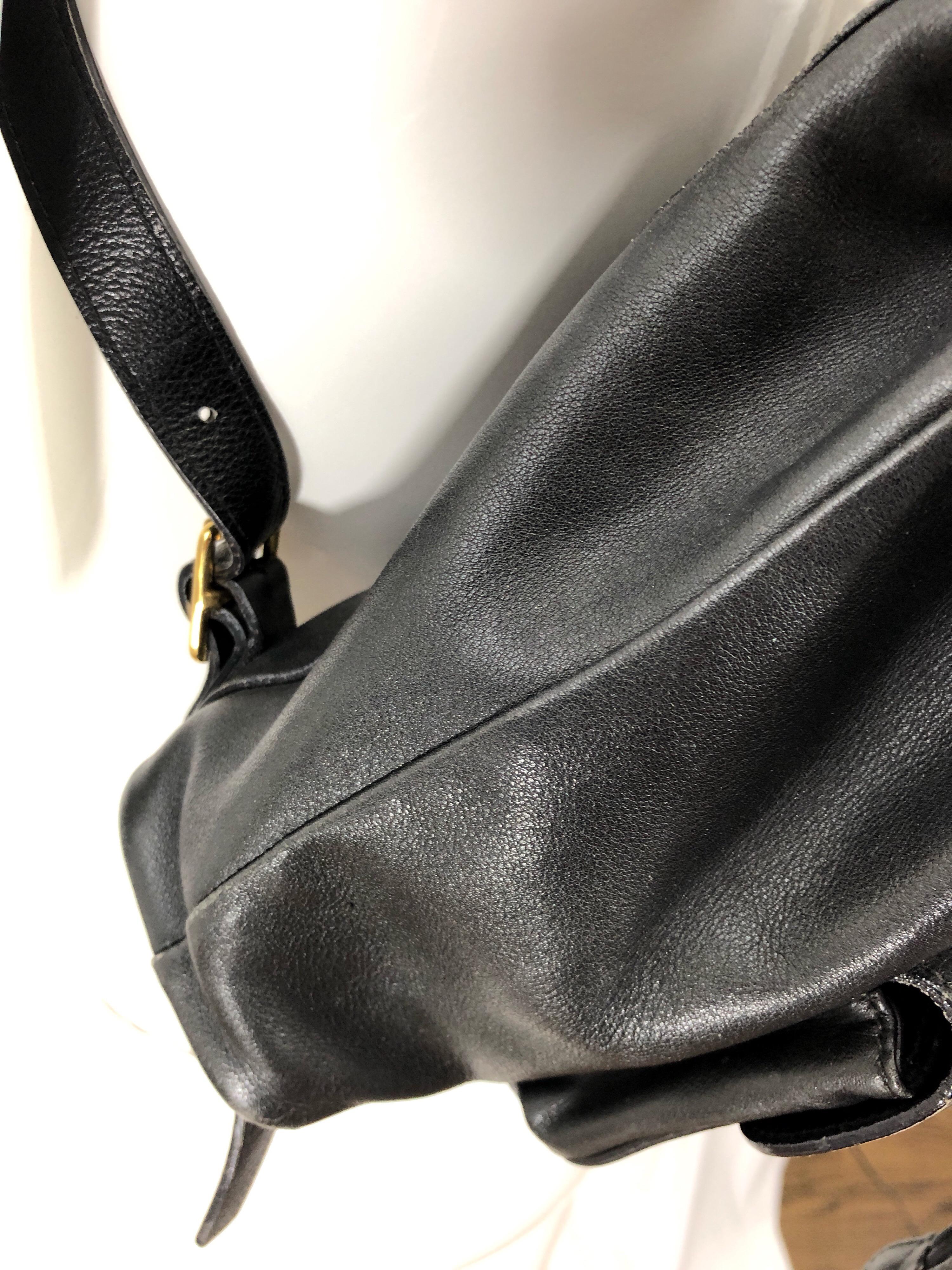 Gucci Vintage Mini Backpack Black Leather Signature Bamboo Handle 4