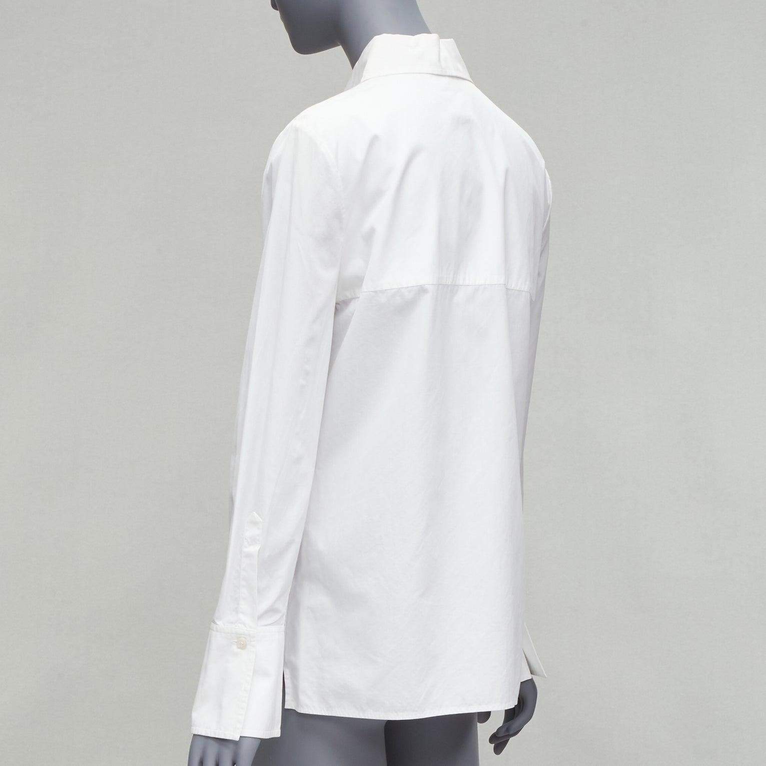 GUCCI Vintage minimal wide collar angular bust dart panelled dress shirt IT40 S For Sale 1