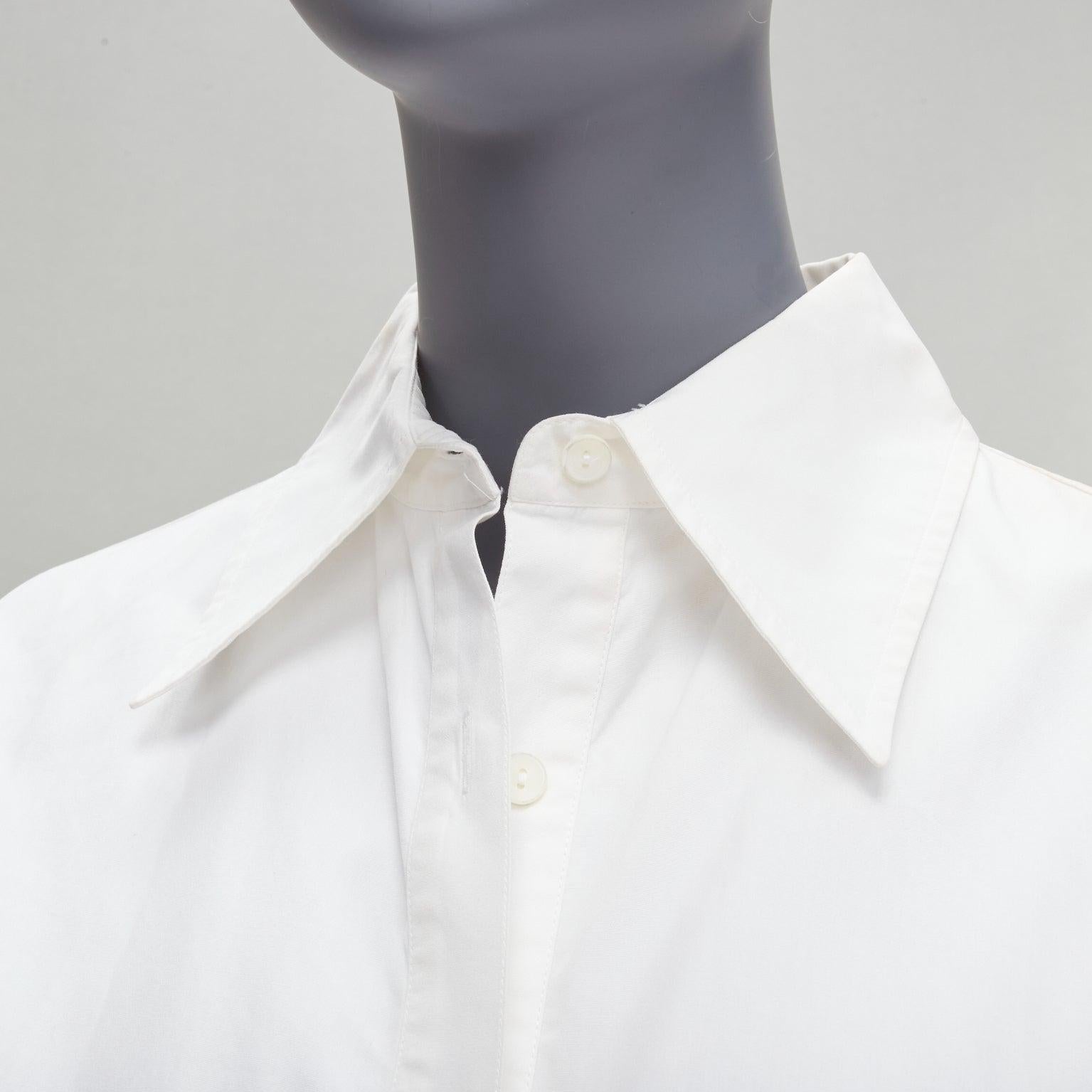 GUCCI Vintage minimal wide collar angular bust dart panelled dress shirt IT40 S For Sale 2