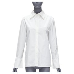 GUCCI Vintage minimal wide collar angular bust dart panelled dress shirt IT40 S