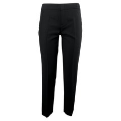 GUCCI - Schwarze Vintage-Hose aus Mohairwolle mit seitlichen Streifen  Größe 2US 34EU