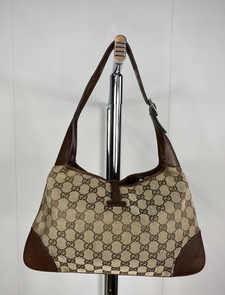 Gucci vintage monogram brown Jackie bag For Sale at 1stDibs
