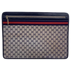 Gucci Vintage Monogrammiertes Segeltuch GG Portfolio Dokumentenhalter