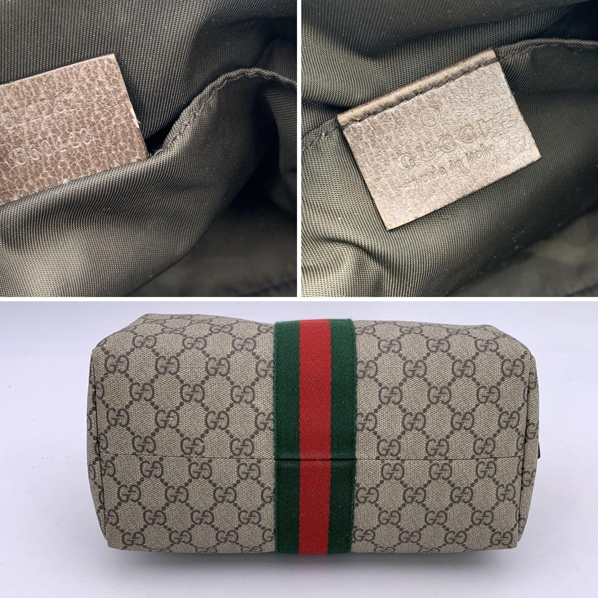Gucci Vintage Monogram Canvas Ophidia Clutch Wash Cosmetic Bag Unisexe en vente