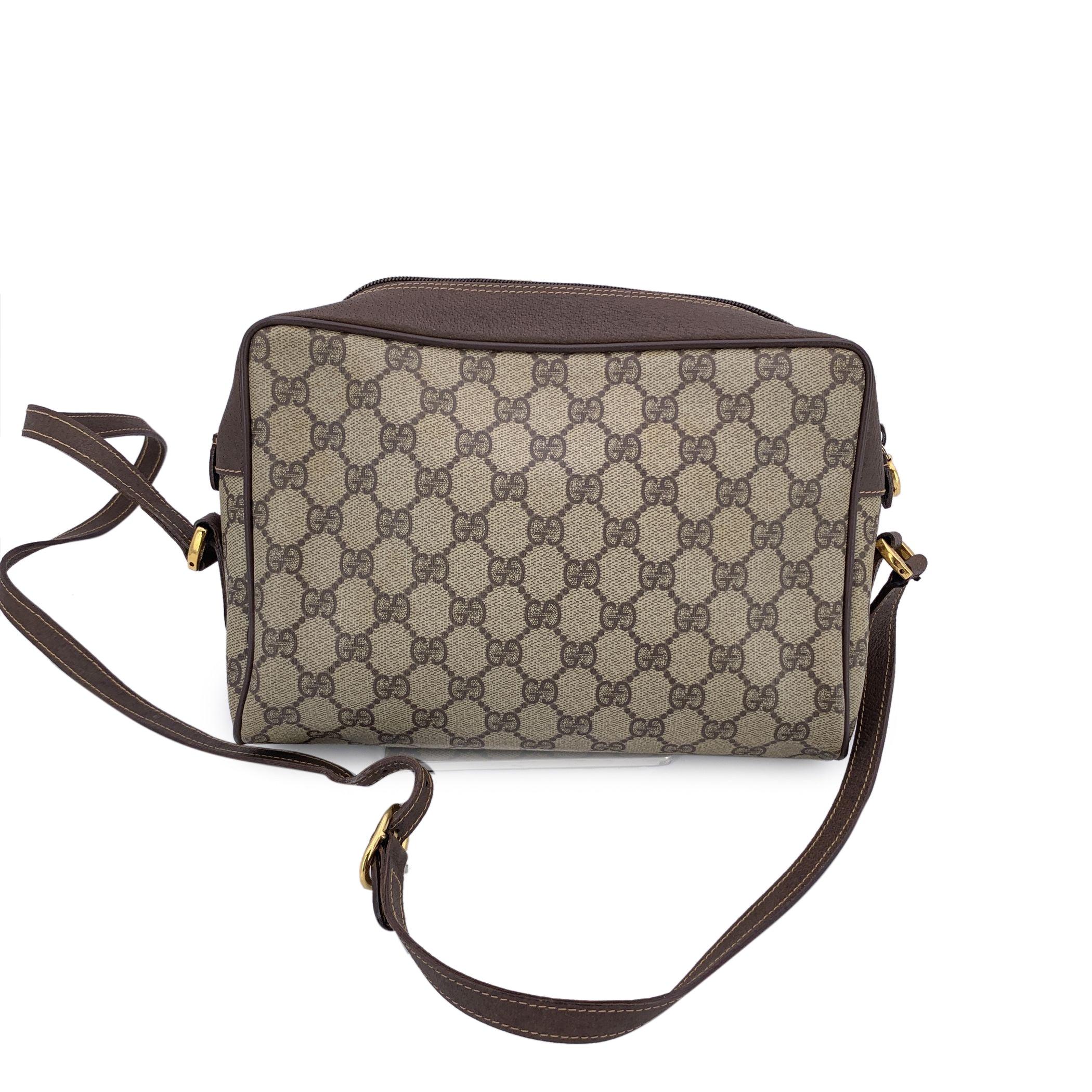 Gucci Vintage Monogram Canvas Ophidia Stripes Medium Crossbody Bag (Schwarz) im Angebot