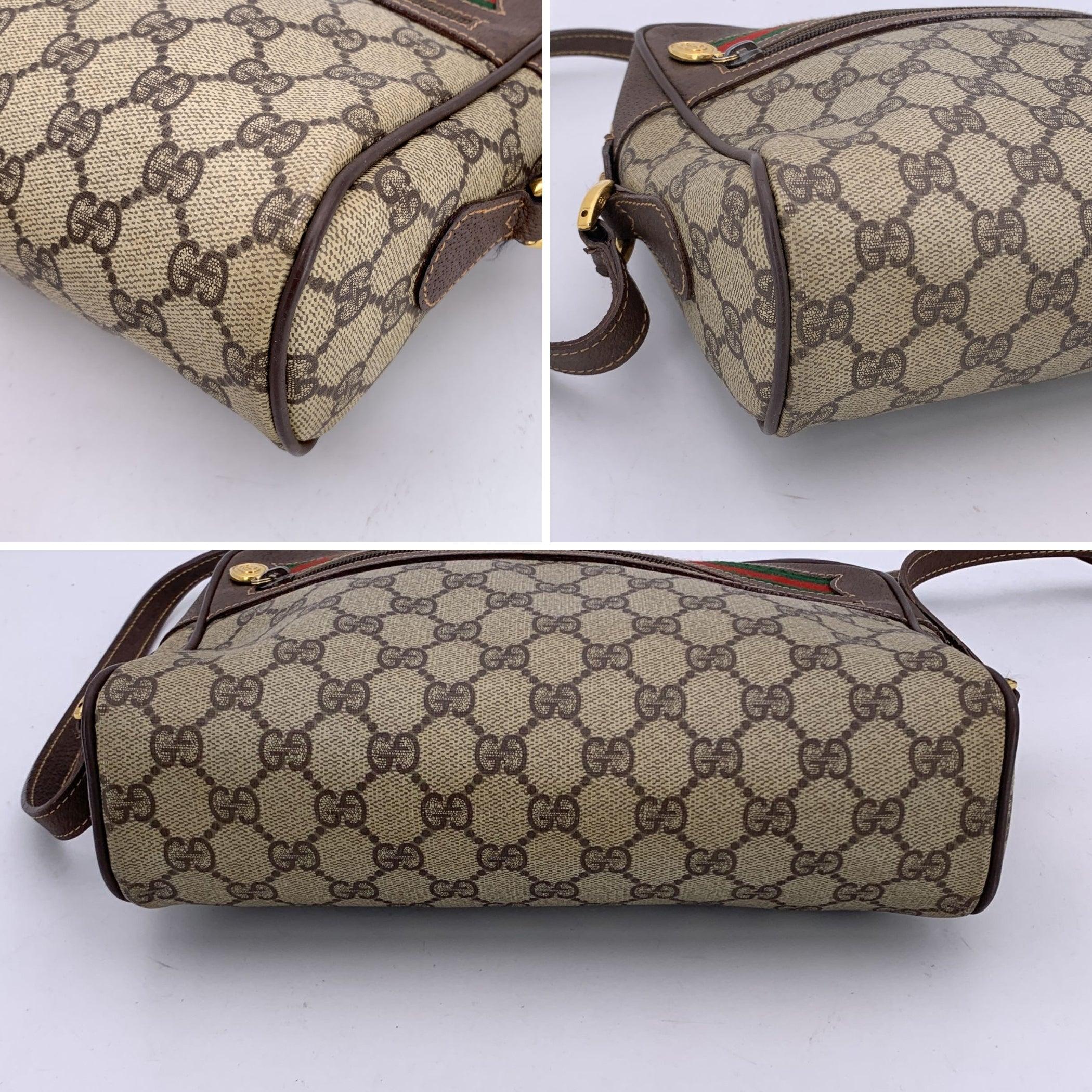 Gucci Vintage Monogram Canvas Ophidia Stripes Medium Crossbody Bag im Angebot 1