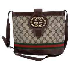 Gucci Vintage Monogram Canvas Ophidia Web Bucket Shoulder Bag