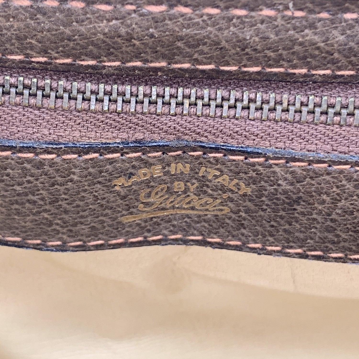 Gucci Vintage Monogram Canvas Train Case Bag with Stripes 4