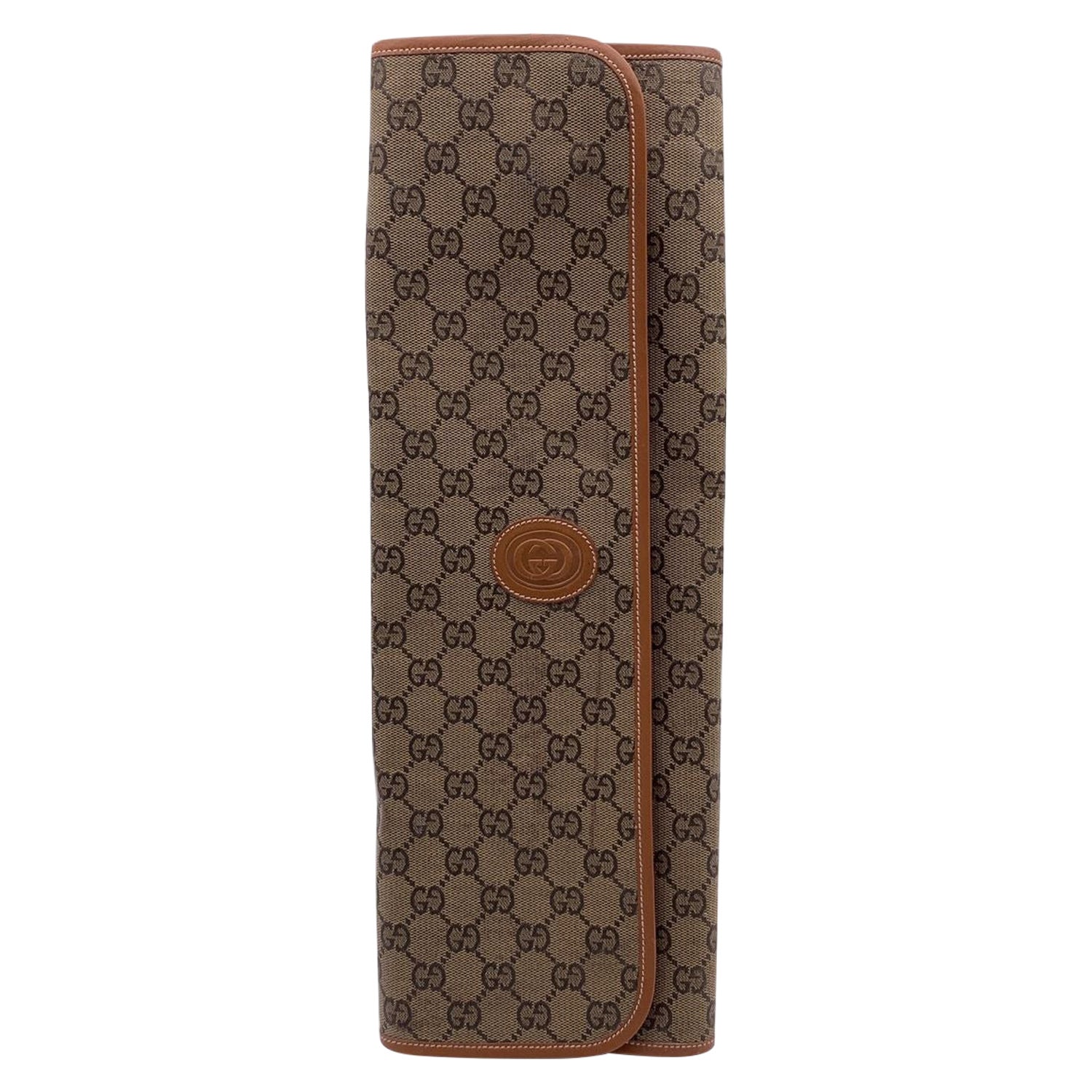 Gucci Vintage Monogram Canvas Travel Tie Holder Case with Defects