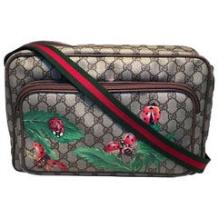 Gucci Vintage Monogram Customized Ladybug Reporter Messenger Shoulder Bag