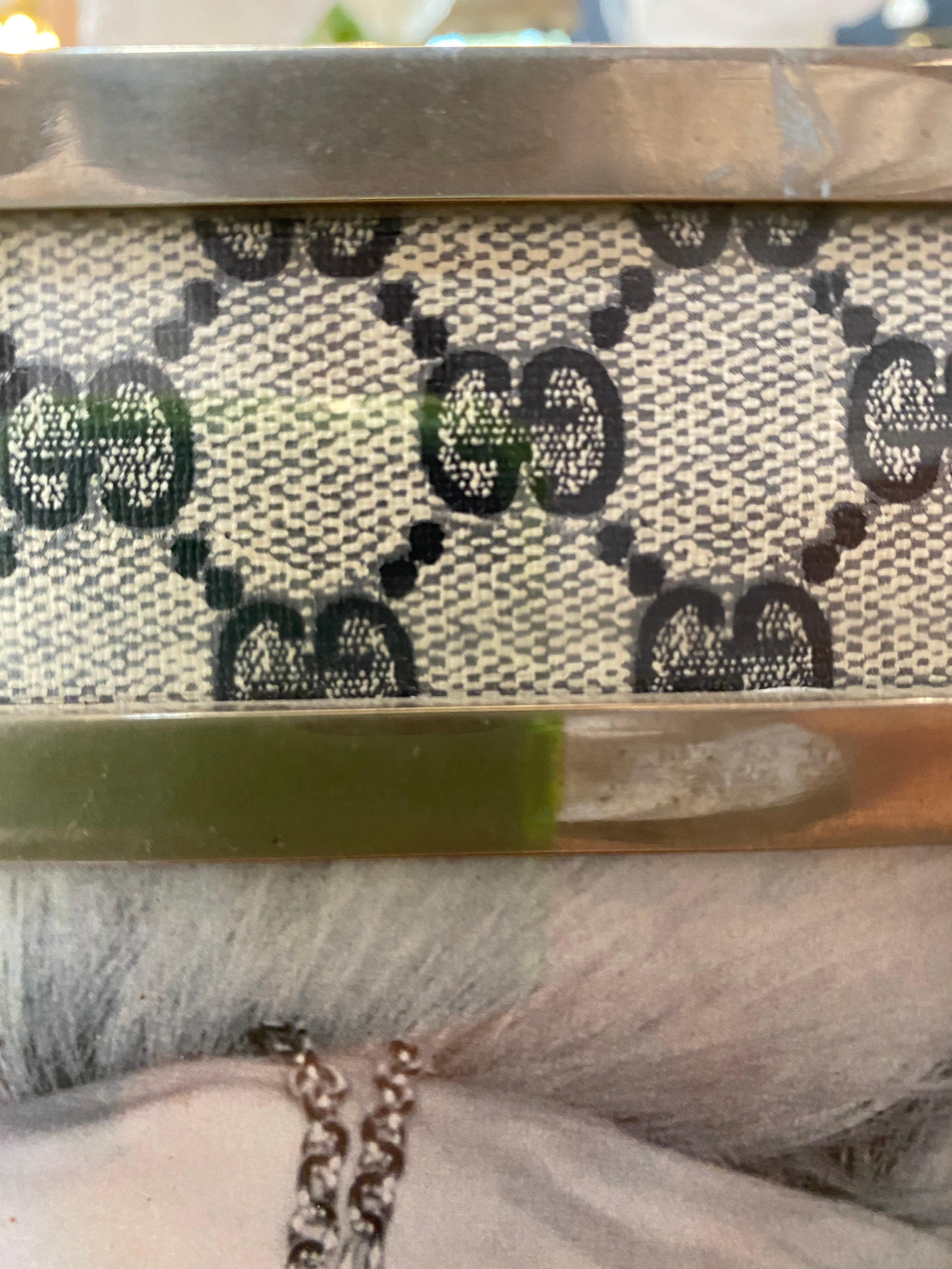 Gucci Vintage Monogram Picture Frame, Italy, 1970s In Good Condition In Los Angeles, CA