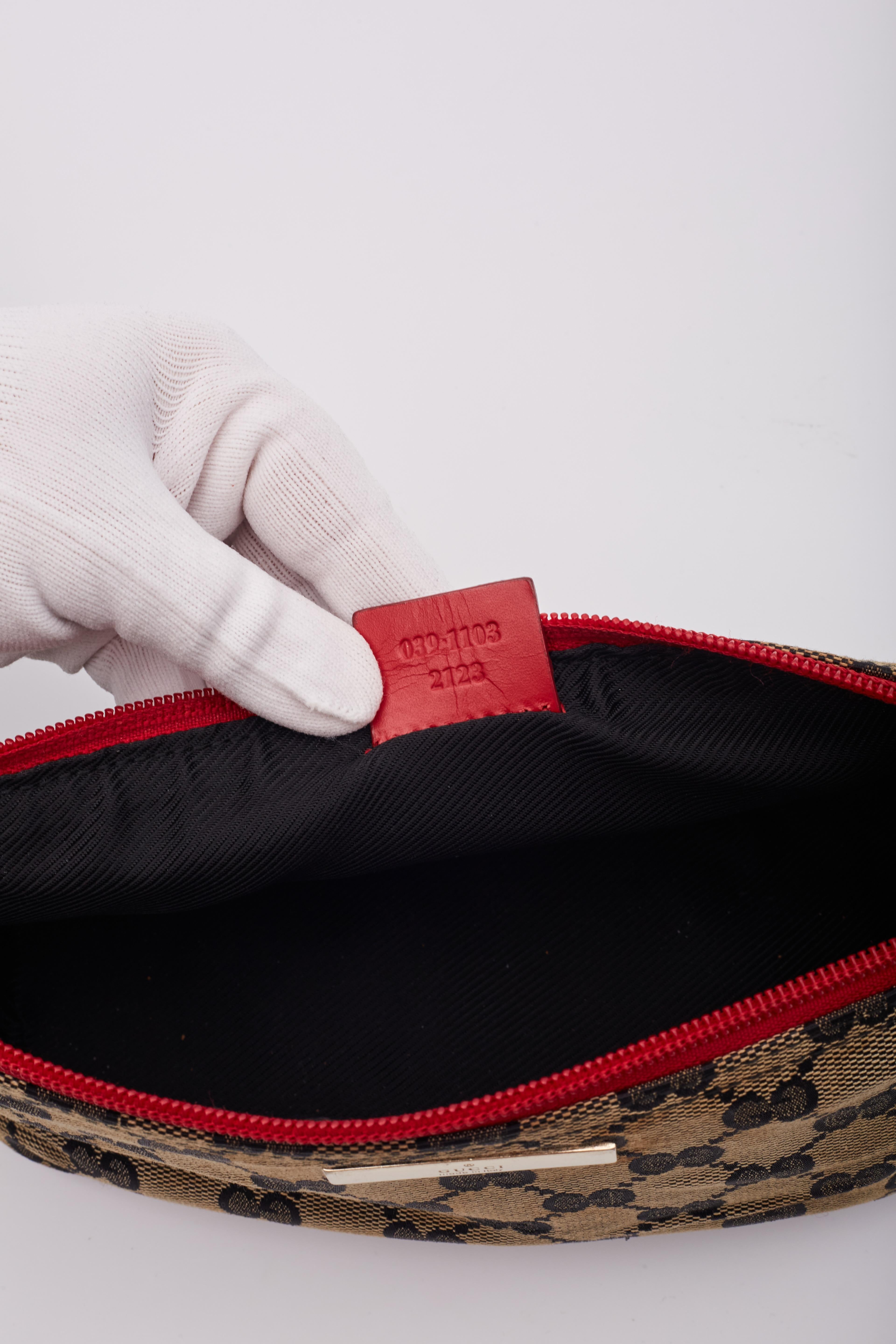 Gucci Borsa Monogram Vintage Rosso Nero Barca Pochette 5