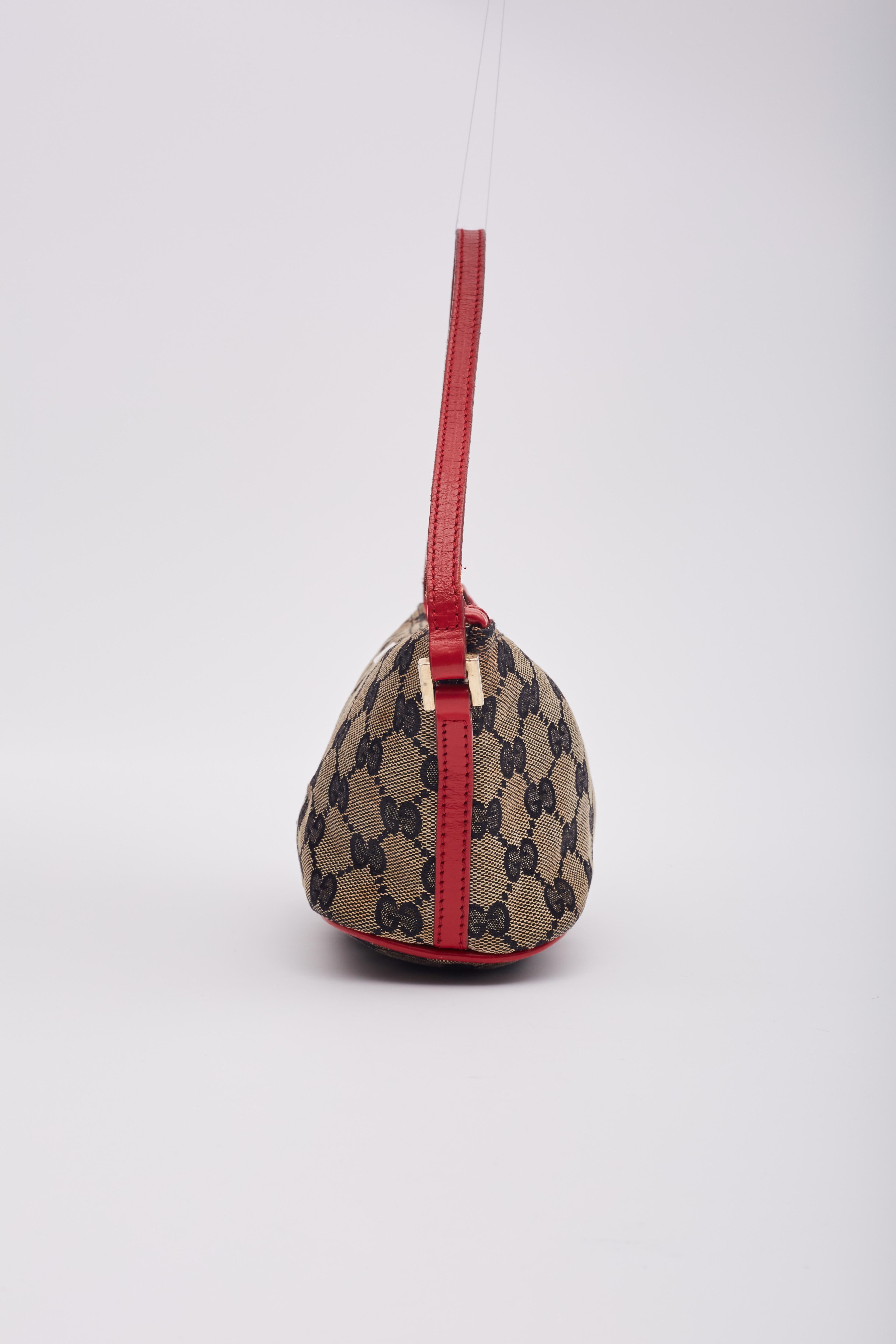 Donna Gucci Borsa Monogram Vintage Rosso Nero Barca Pochette