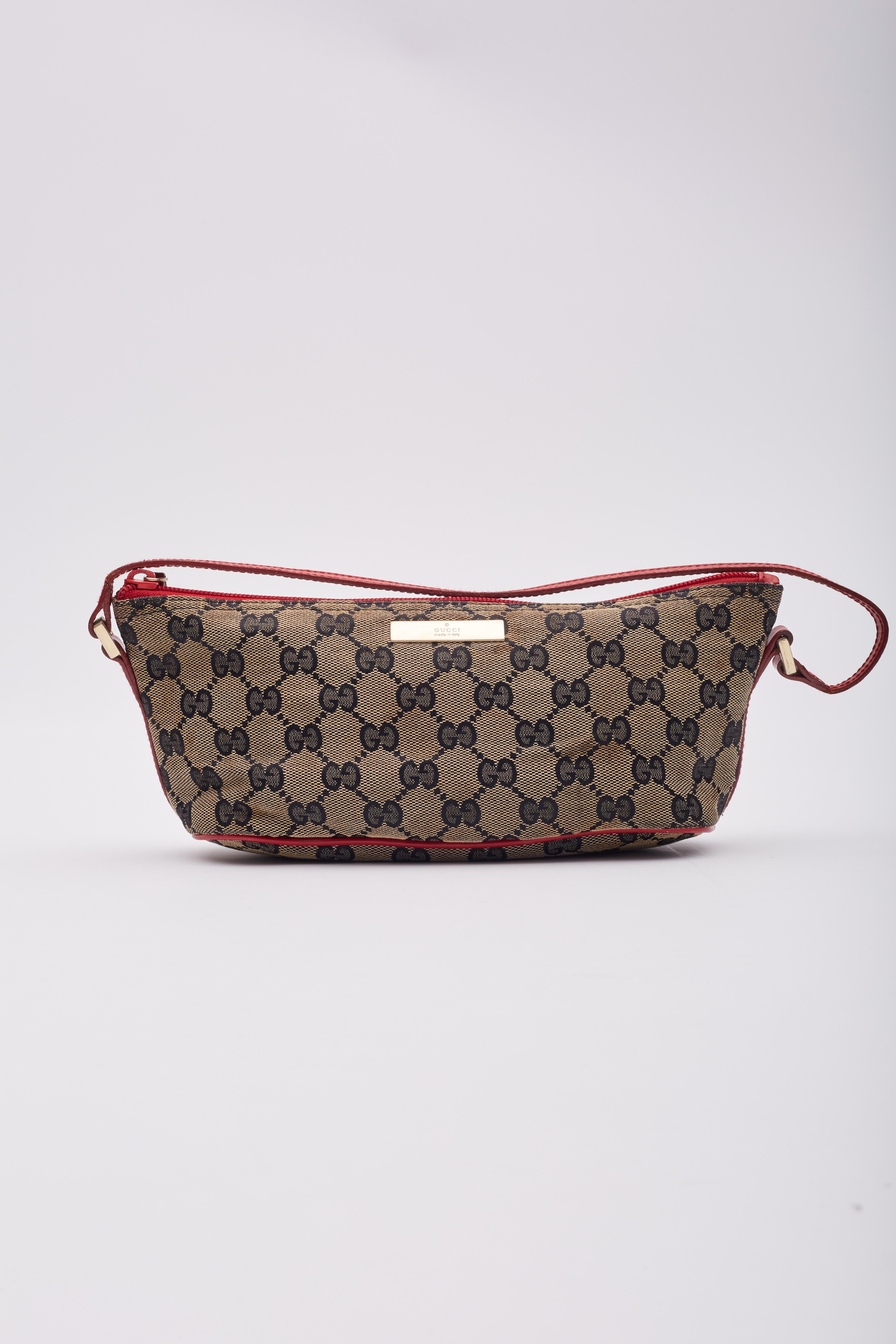 Gucci Borsa Monogram Vintage Rosso Nero Barca Pochette 1