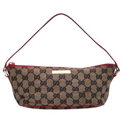 Gucci Vintage Monogram Red Black Boat Pochette Bag