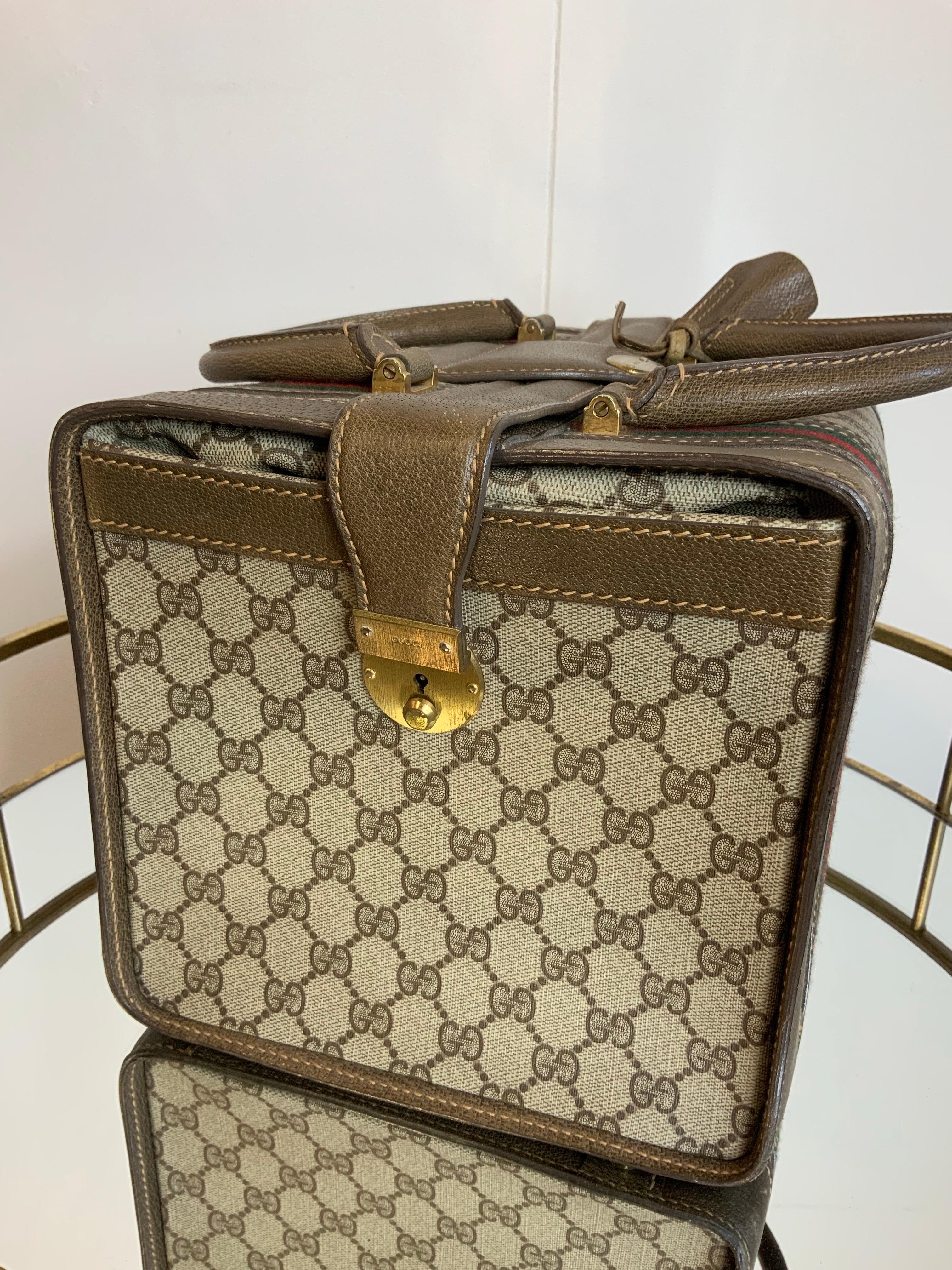 Brown Gucci vintage monogram small Trunk