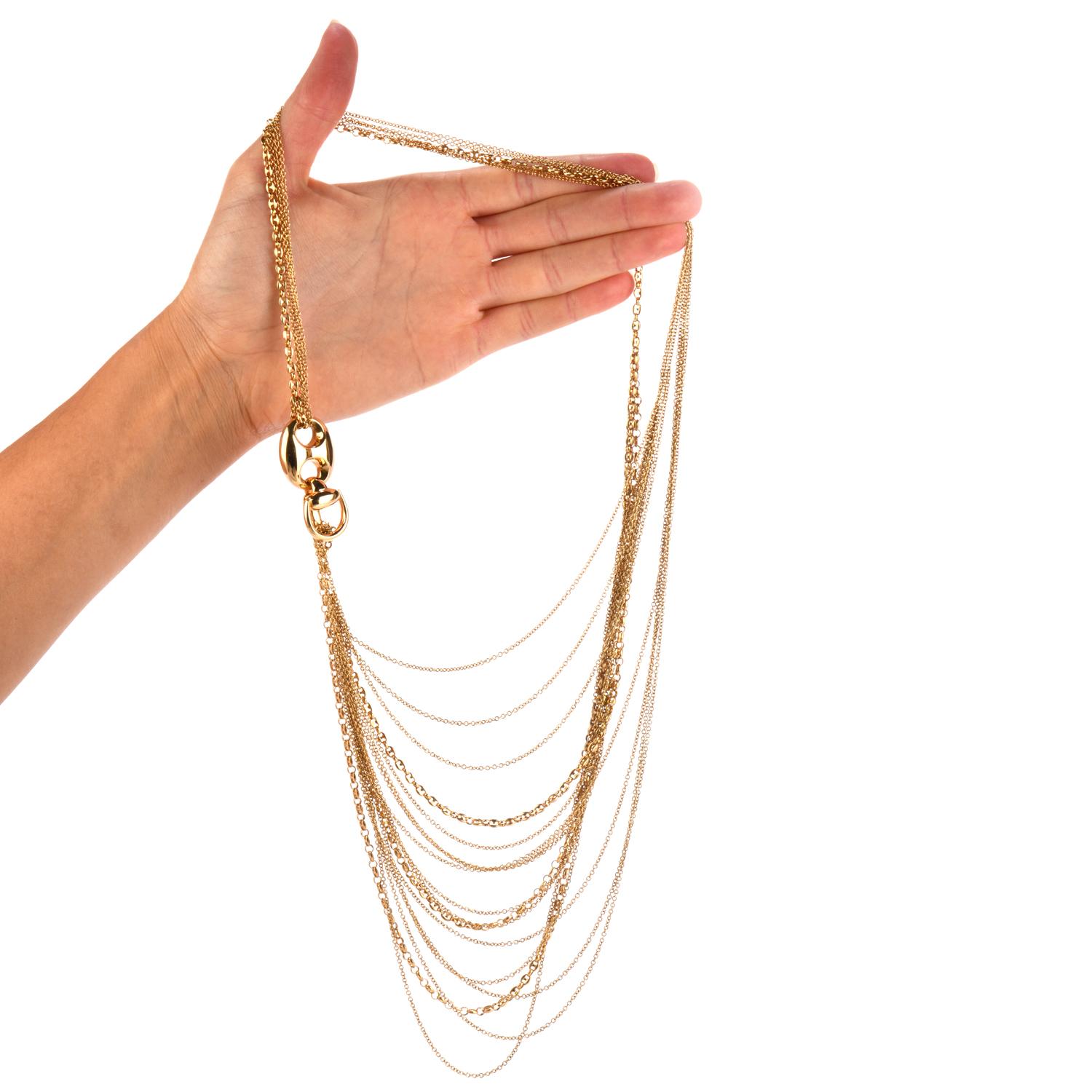multi strand necklace gold