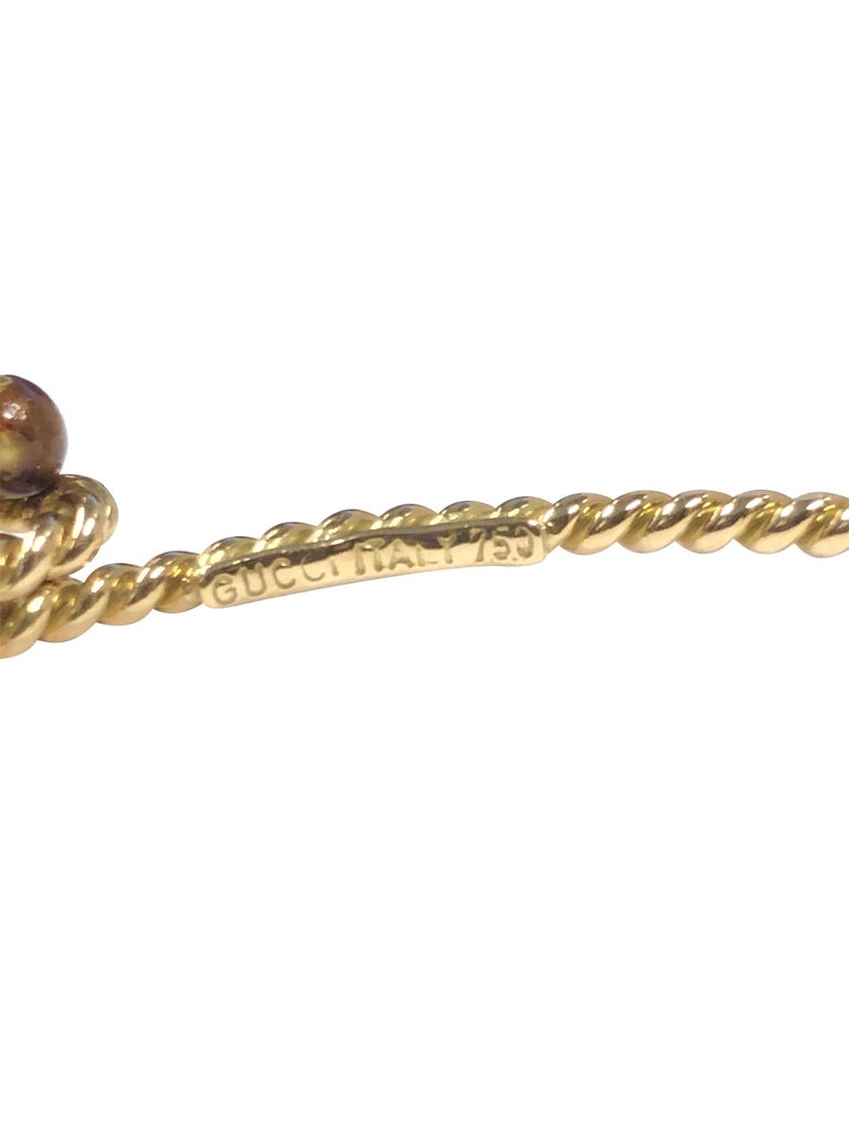Gucci Vintage Nautical Rope Yellow Gold Bracelet at 1stDibs