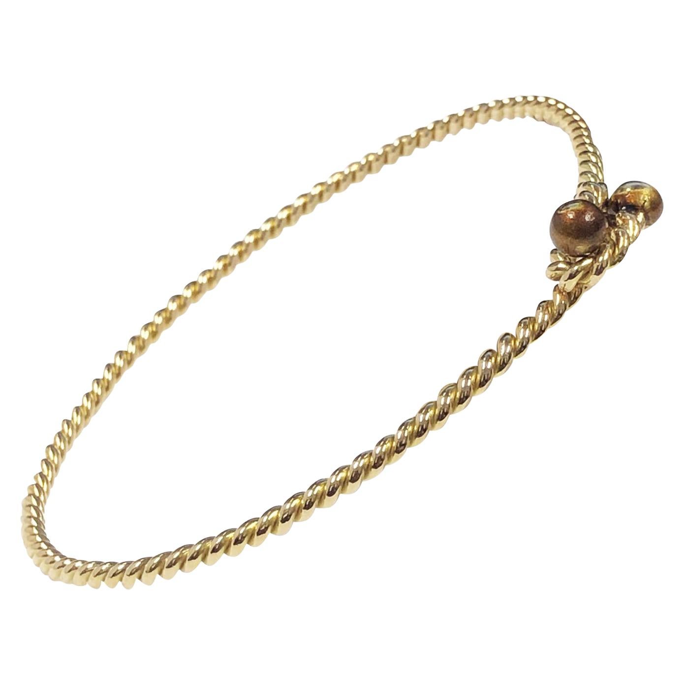 Gucci Vintage Nautical Rope Yellow Gold Bracelet