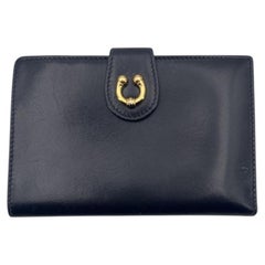 Gucci Vintage Navy Blue Leather Small Wallet Coin Purse