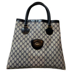 Gucci Vintage Navy GG Logo Tote Bag
