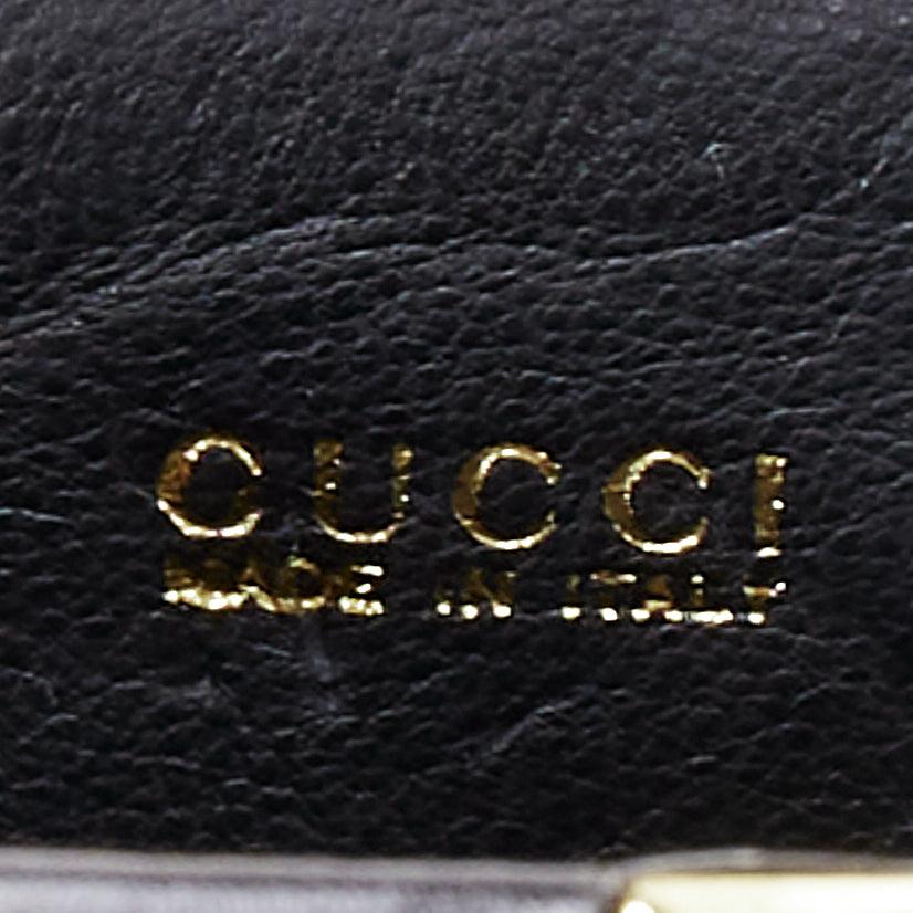 GUCCI Vintage Old Haroco schwarz Pony Haar Gold Logo Rahmen Crossbody Mini Tasche im Angebot 5