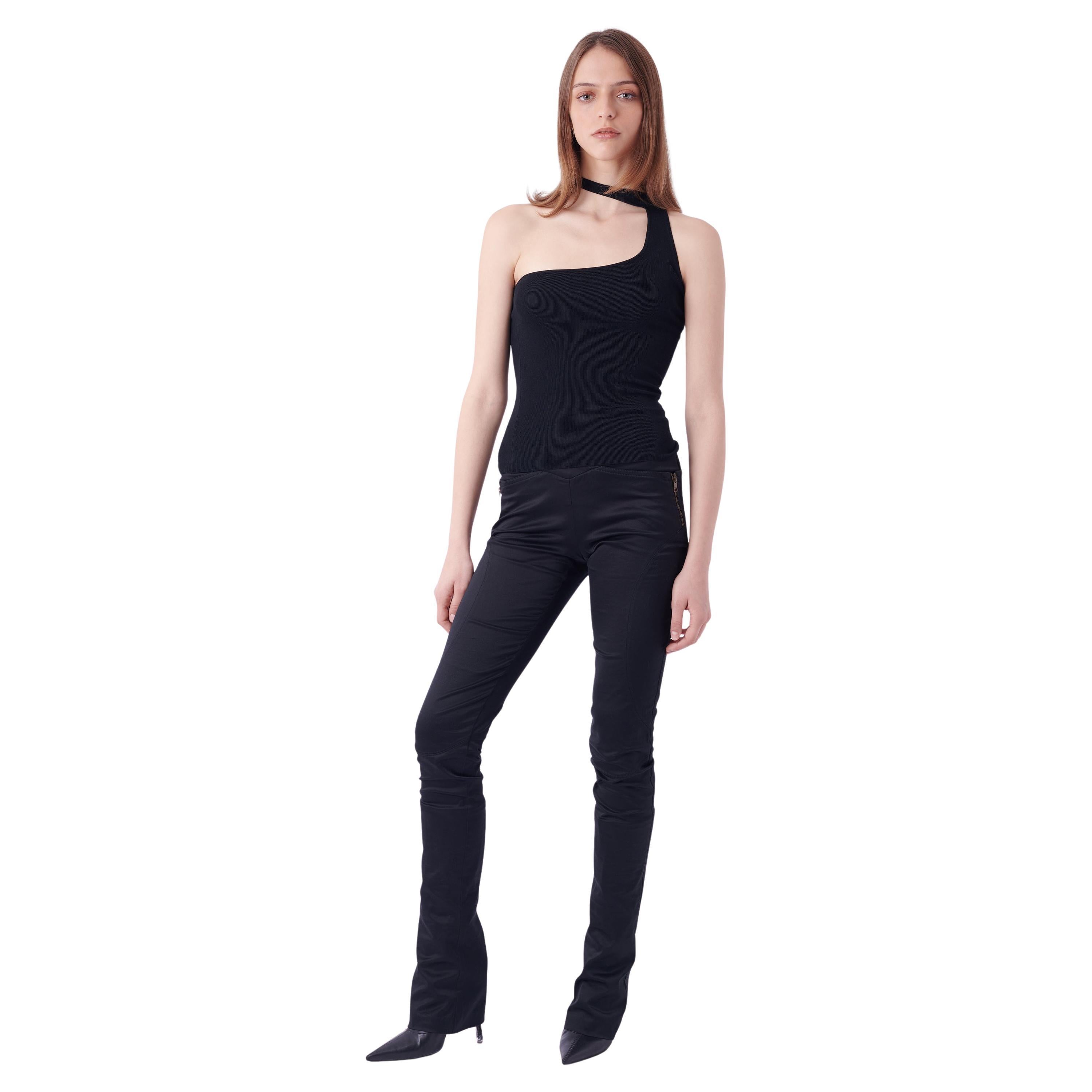 Gucci Vintage One-Shoulder Black Silk Top