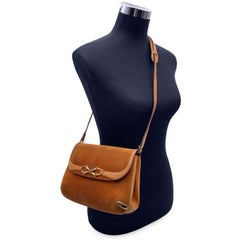 Gucci Vintage Orange Suede Convertible Flap Shoulder Bag