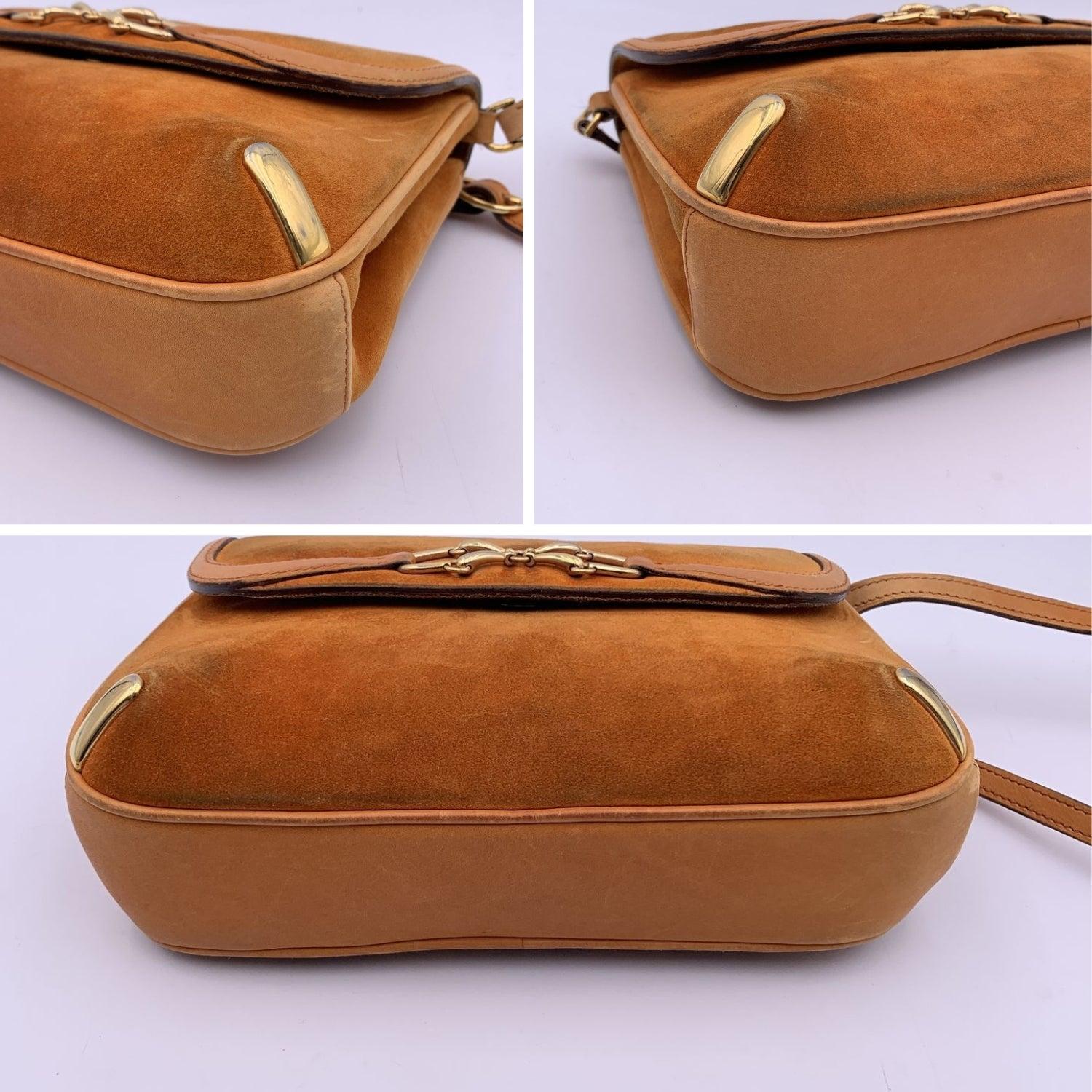 Gucci Vintage Orange Suede Convertible Flap Shoulder Bag 3