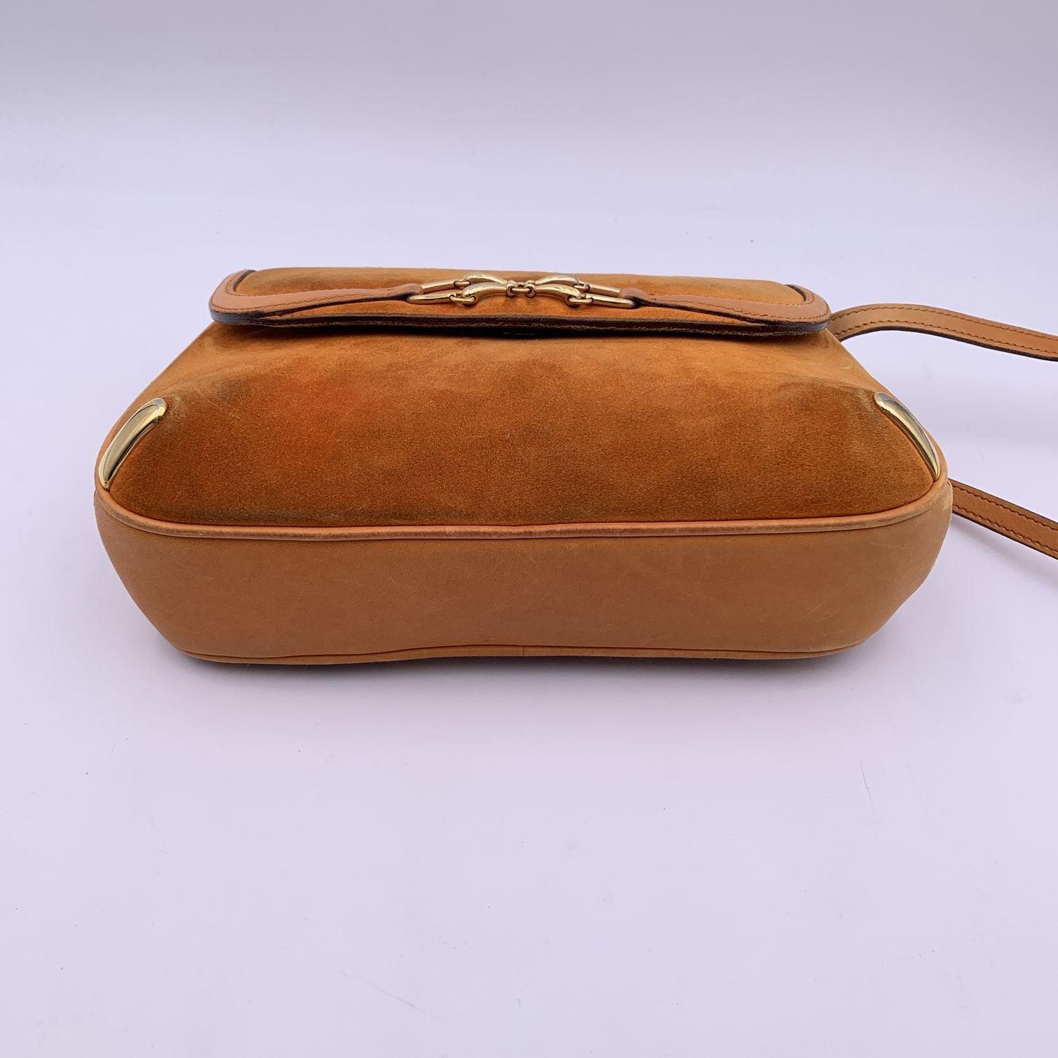 Gucci Vintage Orange Suede Convertible Flap Shoulder Bag 4