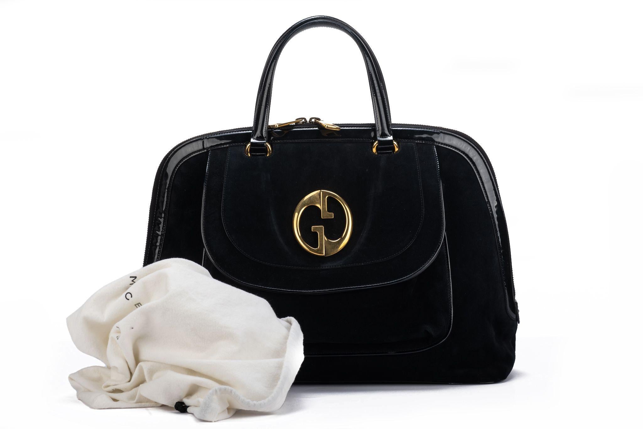 Gucci Vintage Oversize Suede Travel Bag For Sale 8