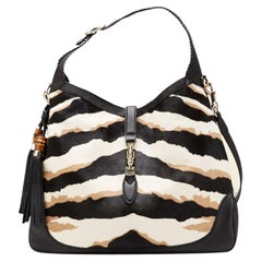 Gucci Vintage Oversized Jackie Bag in Pony Hair Zebra