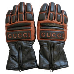 Gucci Vintage Padded Leather Ski Gloves