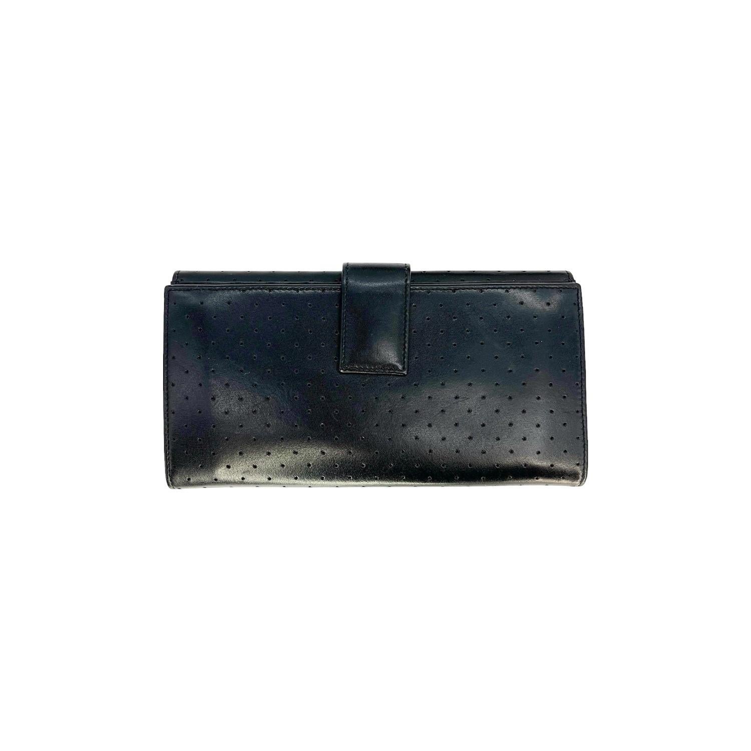 Gucci Vintage Perforated Continental Wallet In Good Condition For Sale In Scottsdale, AZ