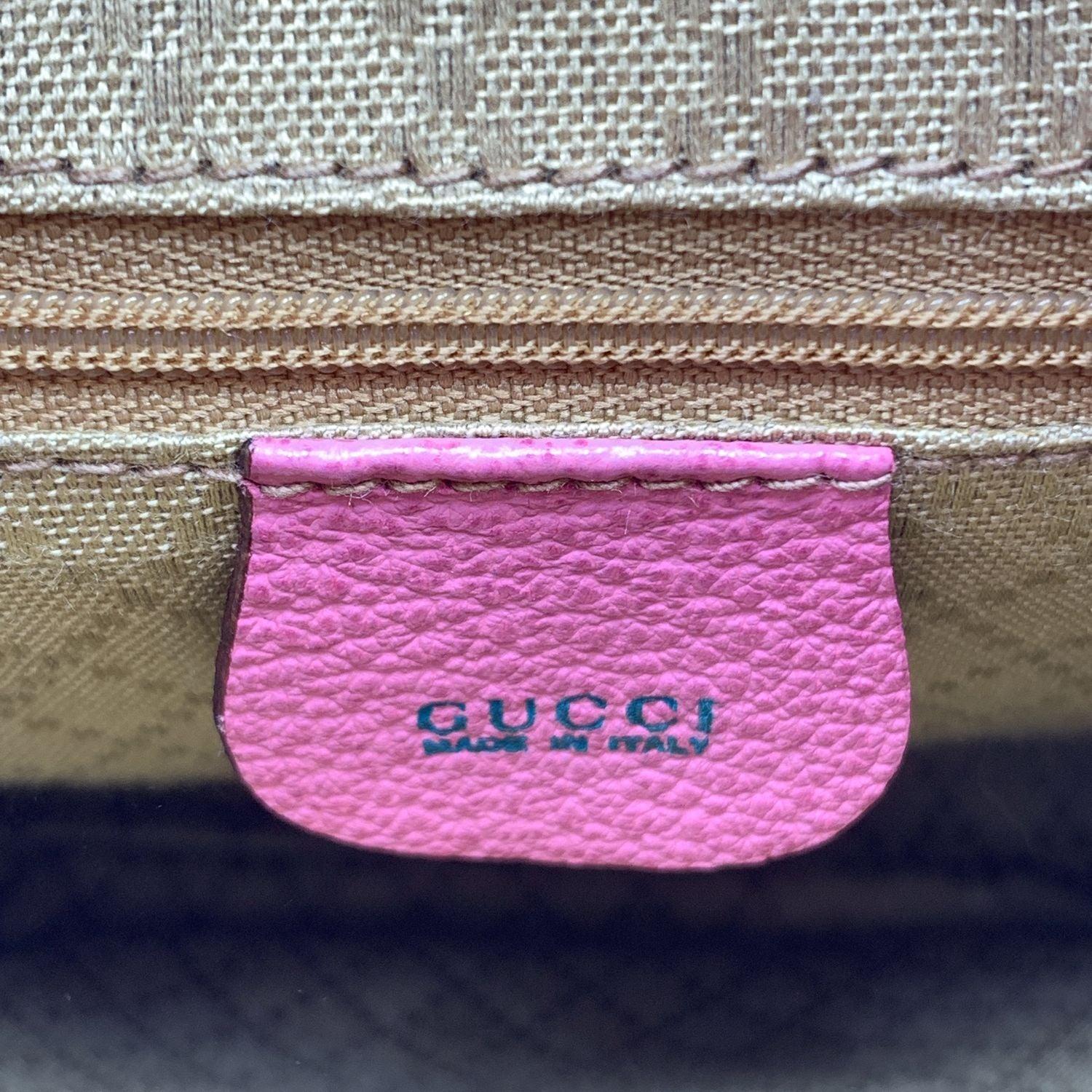 Gucci Vintage Pink Suede Bamboo Small Backpack Shoulder Bag 3
