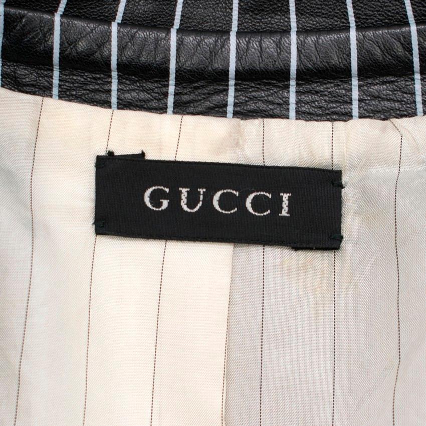 Women's Gucci Vintage Pinstripe Leather Coat US 6