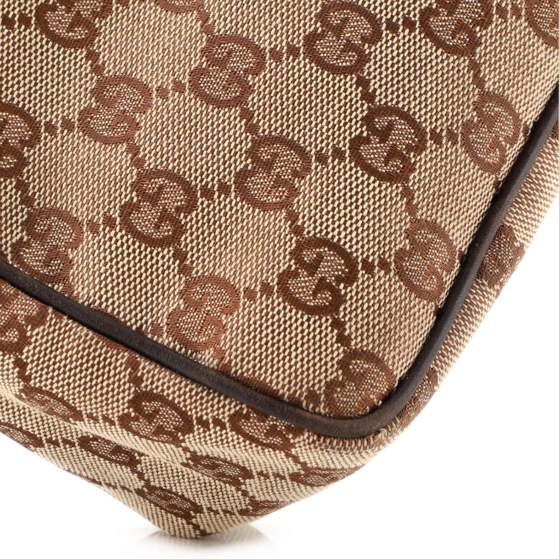 Brown Gucci Vintage Pochette Shoulder Bag GG Canvas Small