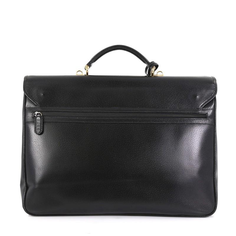 Gucci Vintage Pocket Briefcase Leather Medium In Good Condition In NY, NY