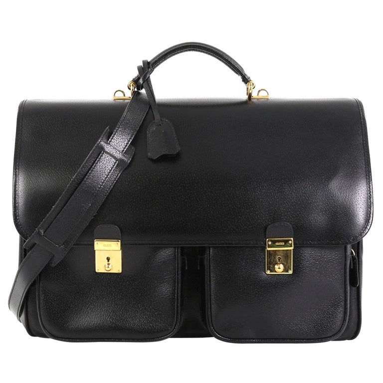 Gucci Vintage Pocket Briefcase Leather Medium at 1stDibs